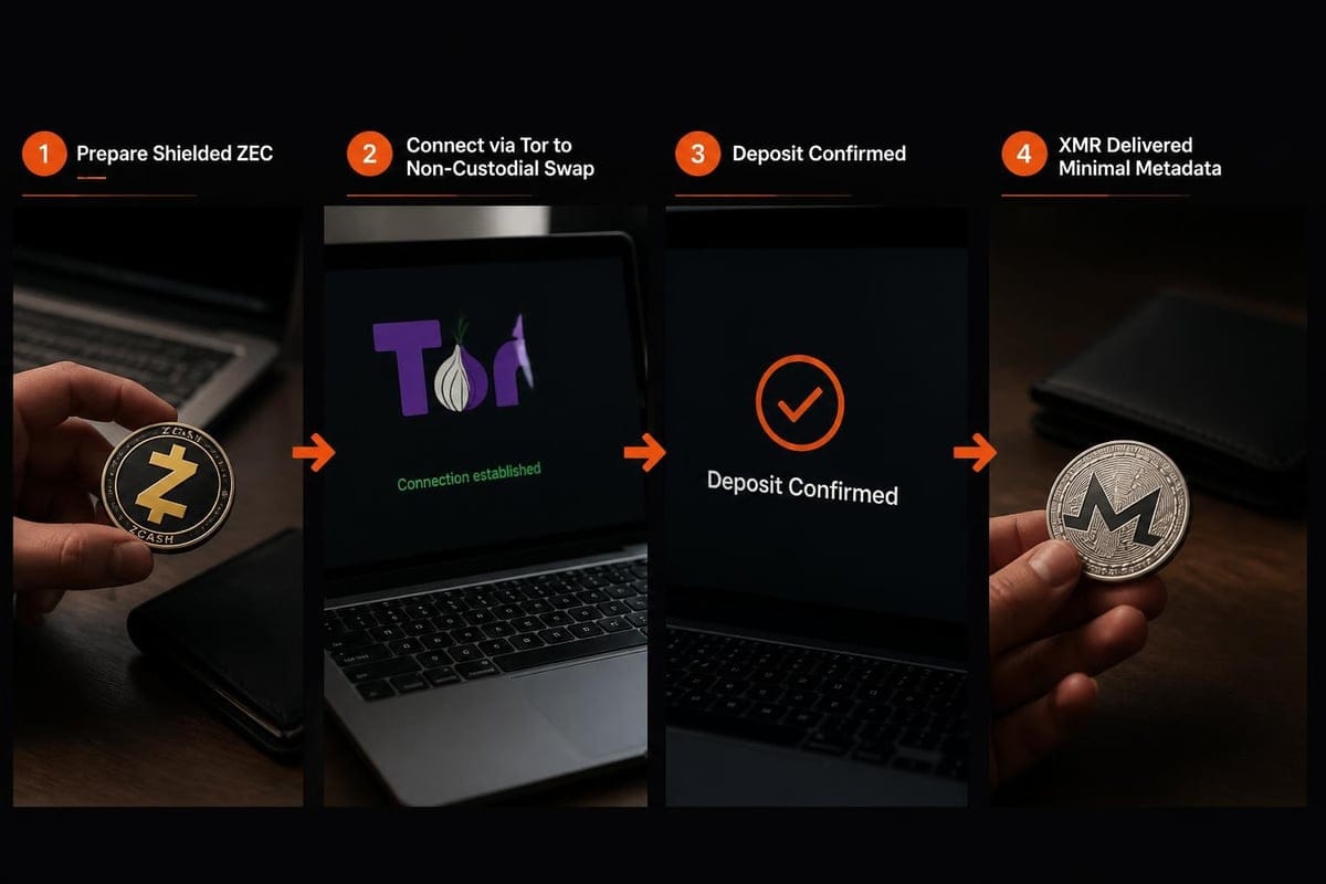 Privacy-preserving swap process