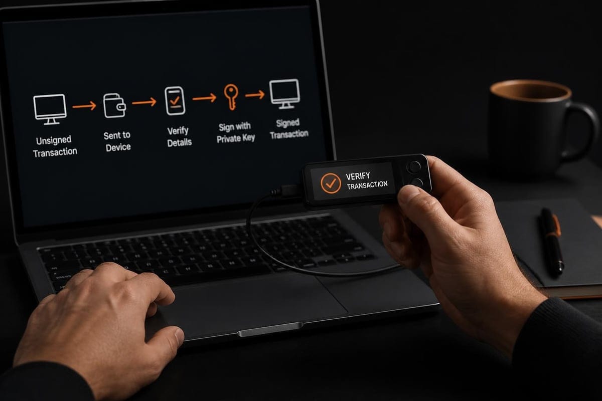 Hardware wallet transaction flow