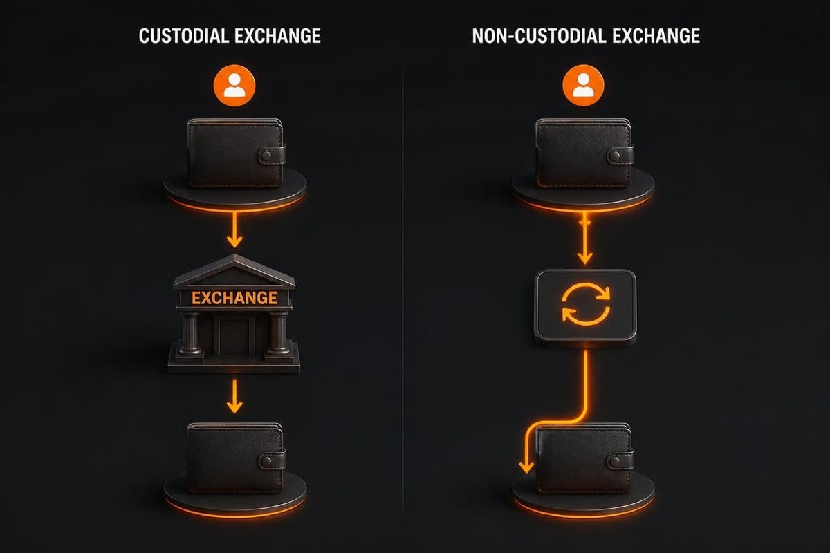Custodial vs non-custodial exchange architecture
