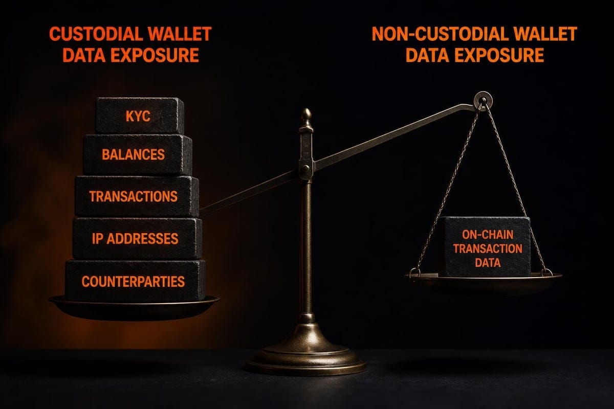 Privacy comparison custodial versus non-custodial