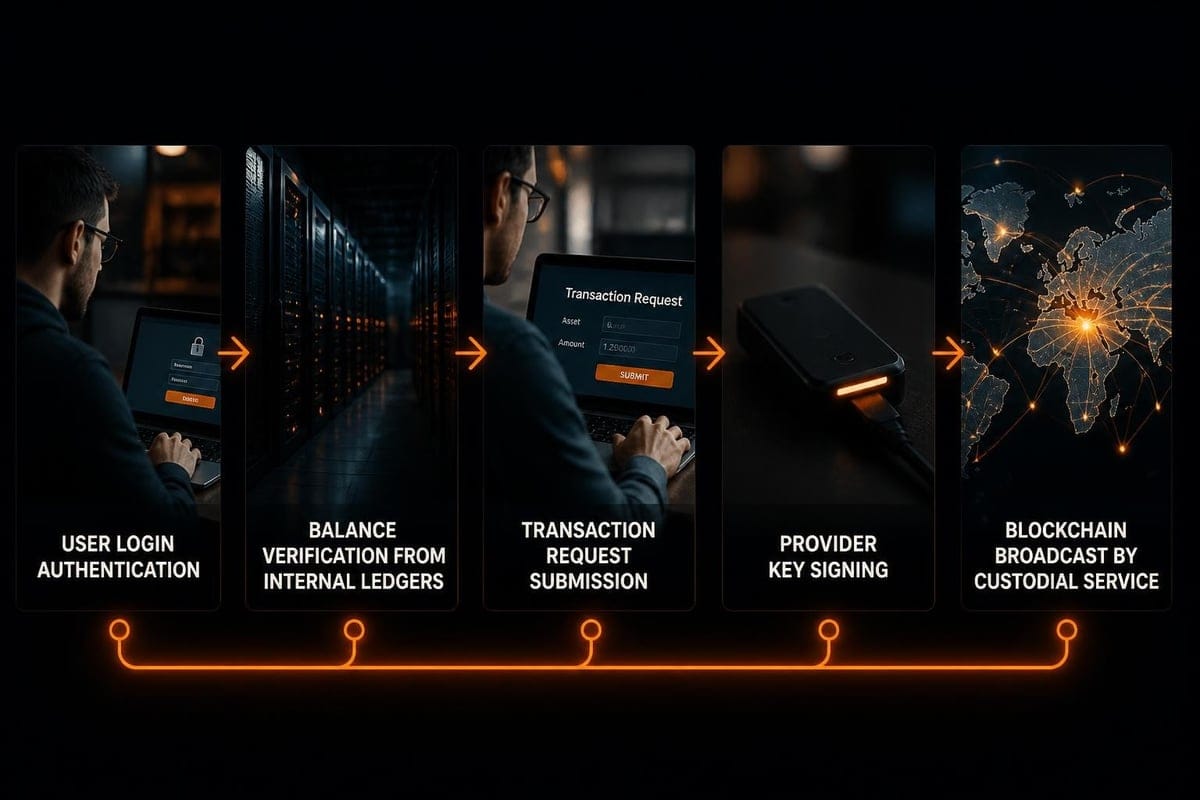 Custodial wallet transaction flow