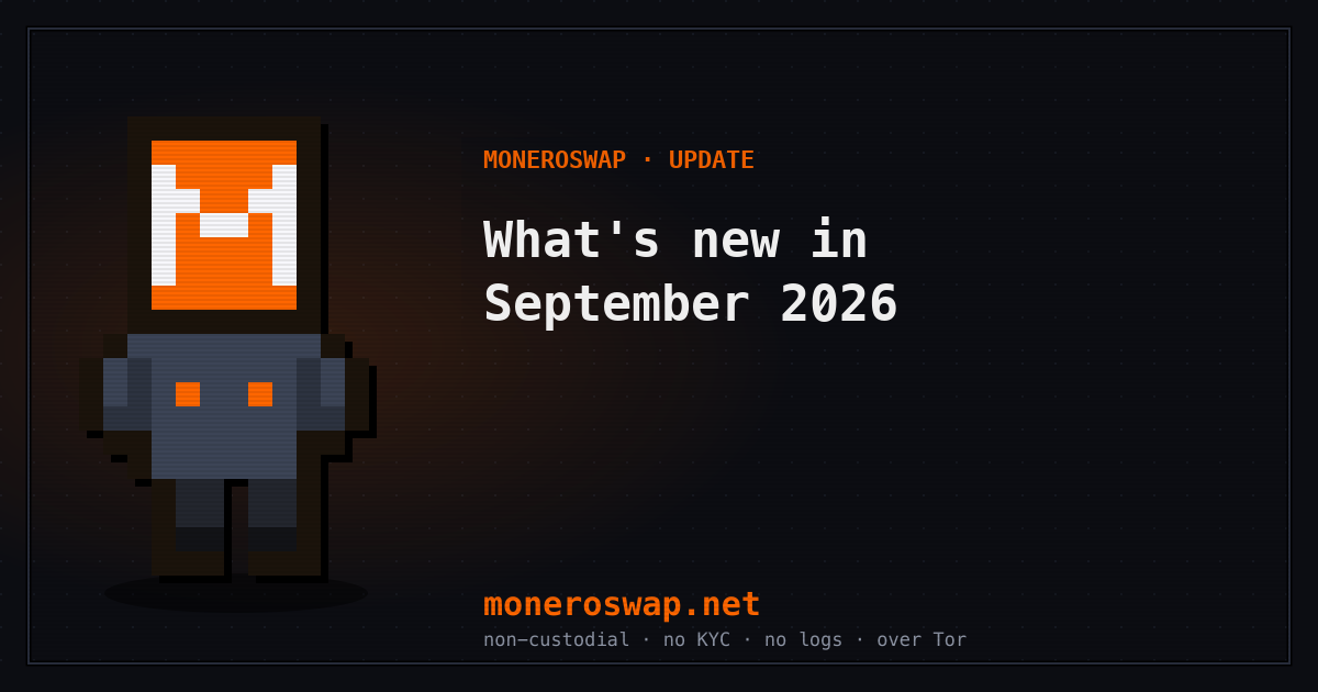 What's New at MoneroSwap: Zcash Route, Listings, and a Rate in the Page